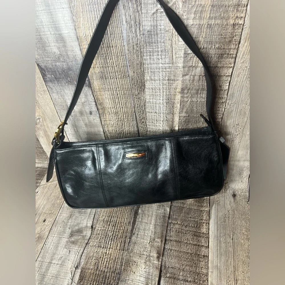 Oroton black leather shoulder handbag - Picture 12 of 15